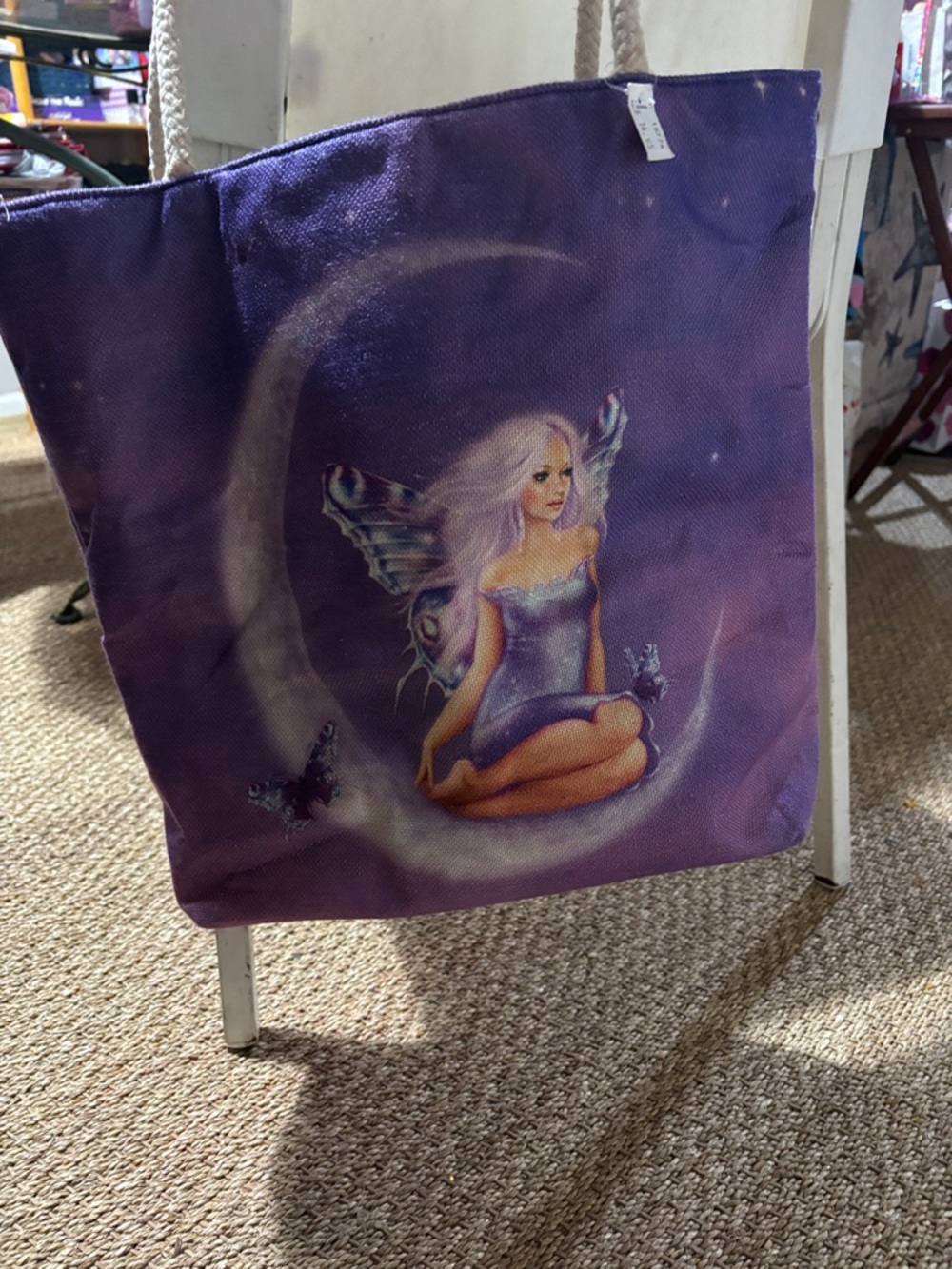 Purple Fairy Graphic Tote Bag